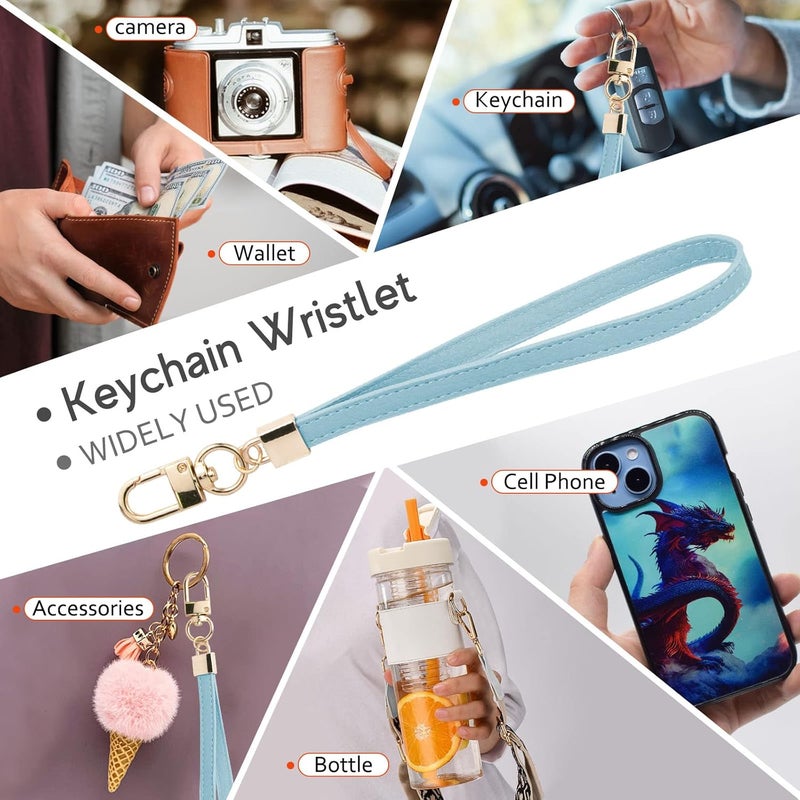 KNGITRYI Small Wristlet Wallets for Women RFID Credit Card Holder Wallet Keychain Wristlet Wallet Credit Card Wallets for Women (Light Blue) - Image 5